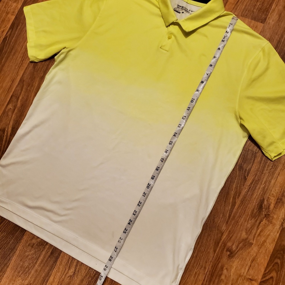 Nike Golf Shirt‎ Adult Large Yellow Dri Fit Tour Performance 2 Tone Polo - Picture 5 of 7